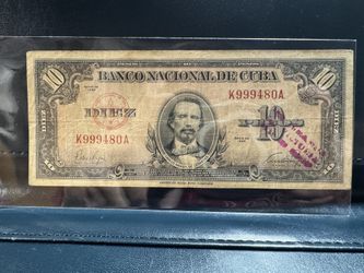 1956 10 Cuban Pesos 