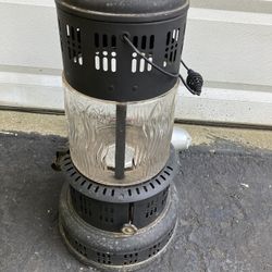 Antique vintage perfection Kerosene Heater, Pyrexx Glass Globe, Rare Version