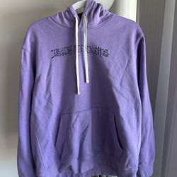 Nike Sweatshirt Mens L Purple Embroidered Be Nice Logo Hoodie