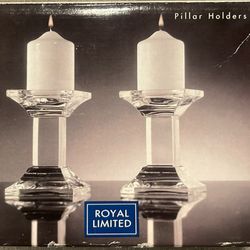 ❤️ESTATE SALE❤️Crystal Pillar Candle Holders-🎄Just In Time For Christmas