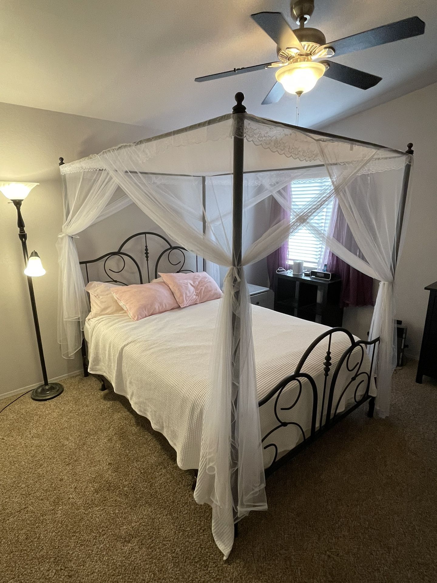 Queen Canopy Bed With Canopy, Frame Only No Mattress 