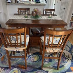 Wood Dining Table With 4 Chairs 