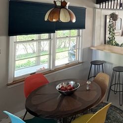 Mid Century Dinner Table Set With 4 Retro Chairs