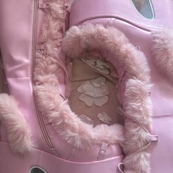 Pink Furry Platform Boots 