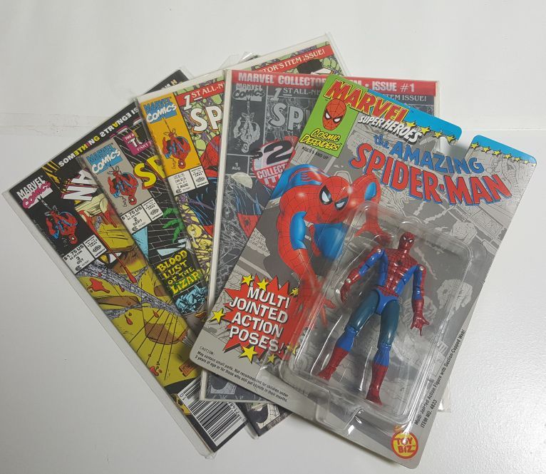 Spider-Man issues #1-28 with action figure