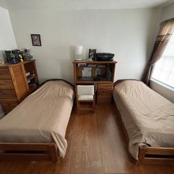 Bunk Bed Set w/ Desk And Drawer