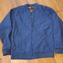 Columbia Mens Camo Blue Reversible Fleece Bomber Jacket Nylon Coat Size Large 