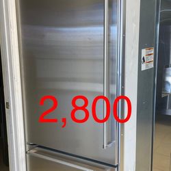Kitchenaid 36” built in stainless steel refrigerator