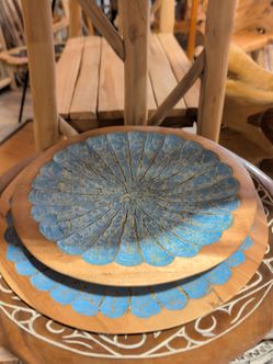 Hand-Painted Wooden Decorative Bowl