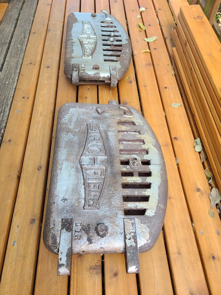 2 Burchfield Boiler Doors Cast Iron Barn Decoration
