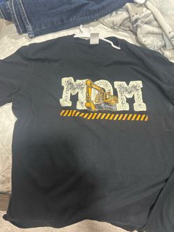 Construction theme shirts mom dad 3 years old