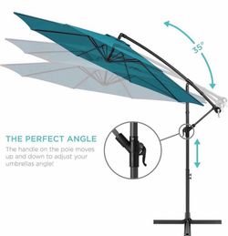 10ft Offset Hanging Market Patio Umbrella with base