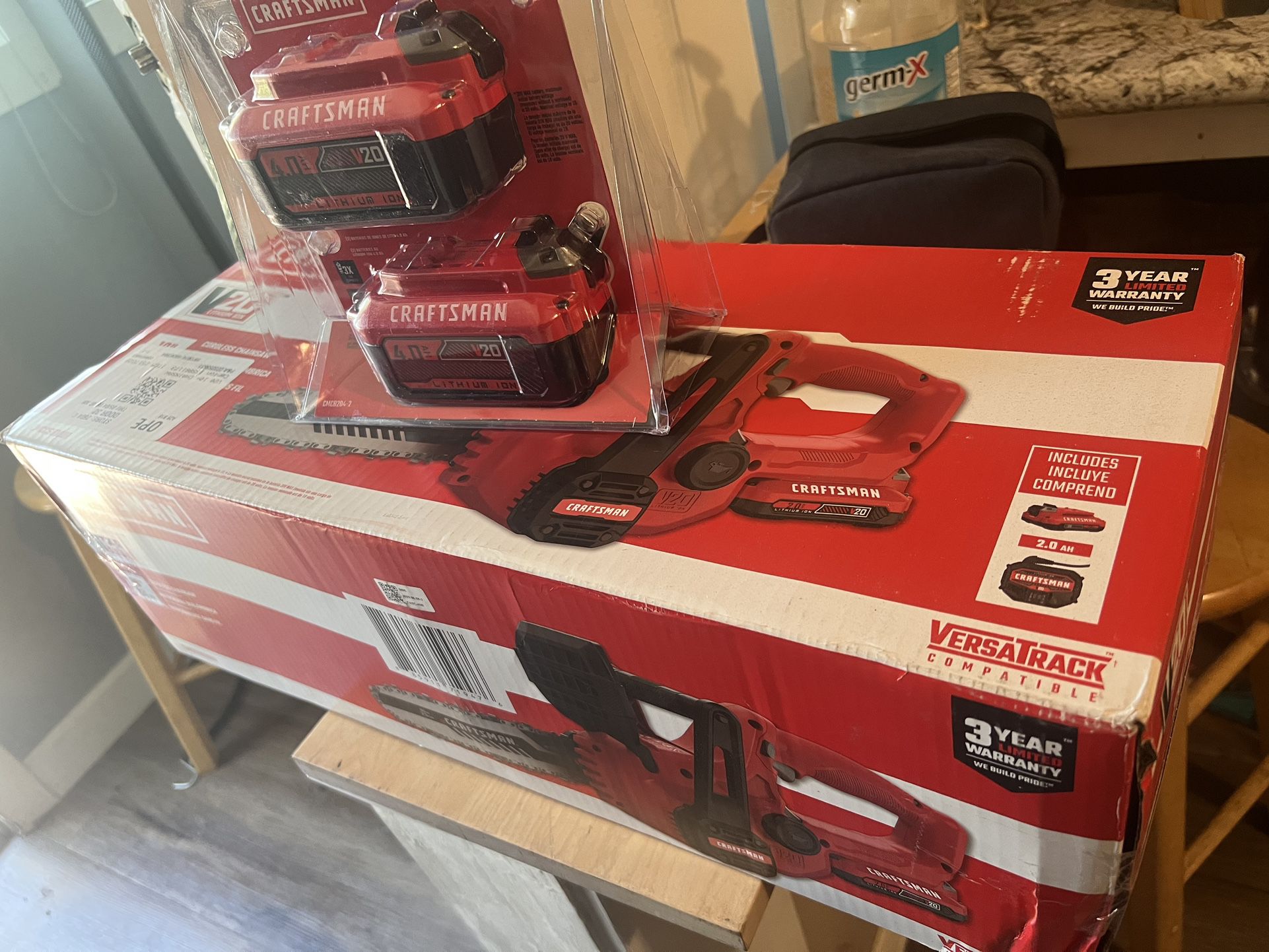 CRAFTSMAN CHAINSAW 10” 250mm Extra 2 Battery 4.0