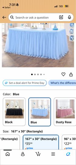 Light blue Table Skirt