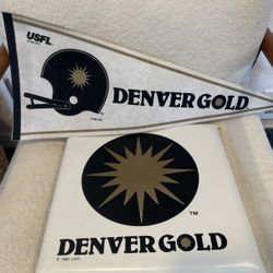 USFL Denver Gold Pennant & Seat Cushion - 1980s