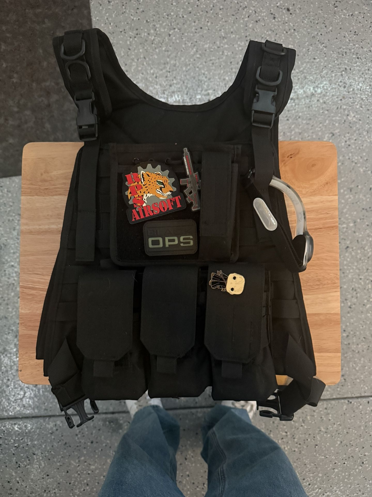 Black Tactical Vest With Patches