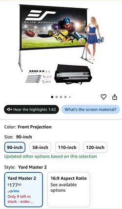 Elite Screens Yard Master 2 90-Inch Projector Screen