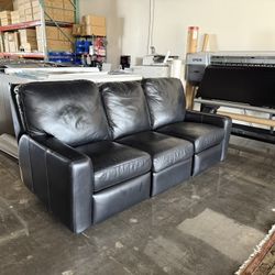 Black leather sofa