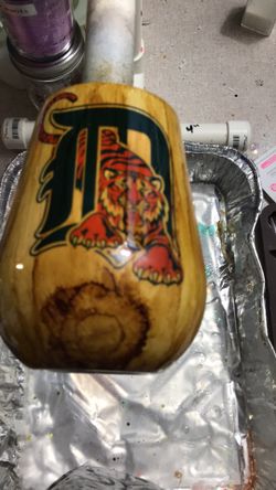 Detroit Tiger Bat themed stainless steel cup