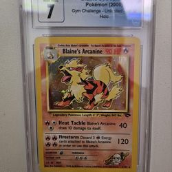 Blaine's Arcanine 1/132 Gym Challenge Holo Rare 2000 CGC 7 NEAR MINT