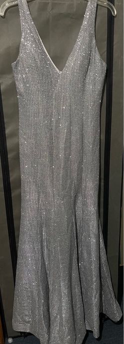 Sparkly silver maxi dress, Size 7