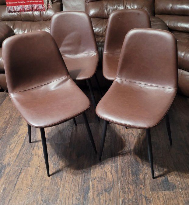 Mid Century Metal Legs Dining Chairs