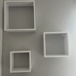 Floating White Shelves