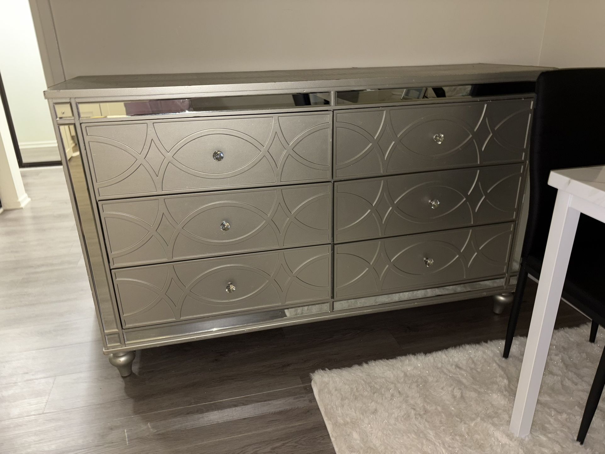 Mirrored Dresser Grey