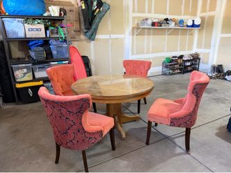 Set of 4 Burnt Orange Upholstered Dining Chairs - Bed Bath & Beyond - Like New