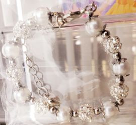 Flower Girl Heart Pendant Charm Bracelet $12