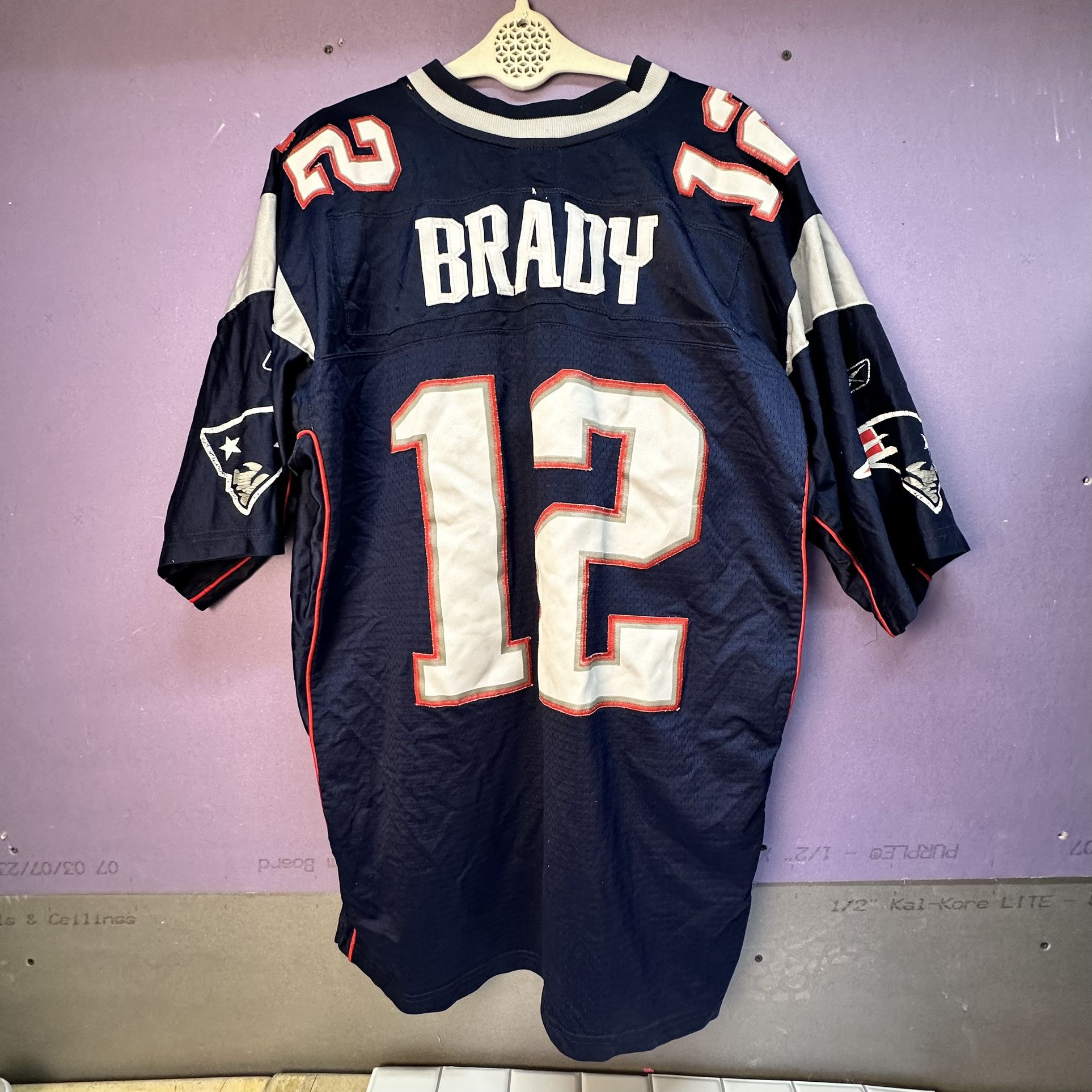 Tom Brady #12 Reebok Premier Navy New England Patriots Size XL Jersey Vintage