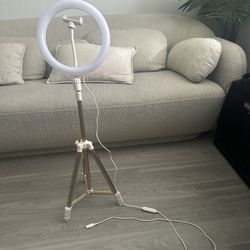  Selfie Ring LED Light with Tripod Stand for Video Recording, Live Streaming - USB Adapter 