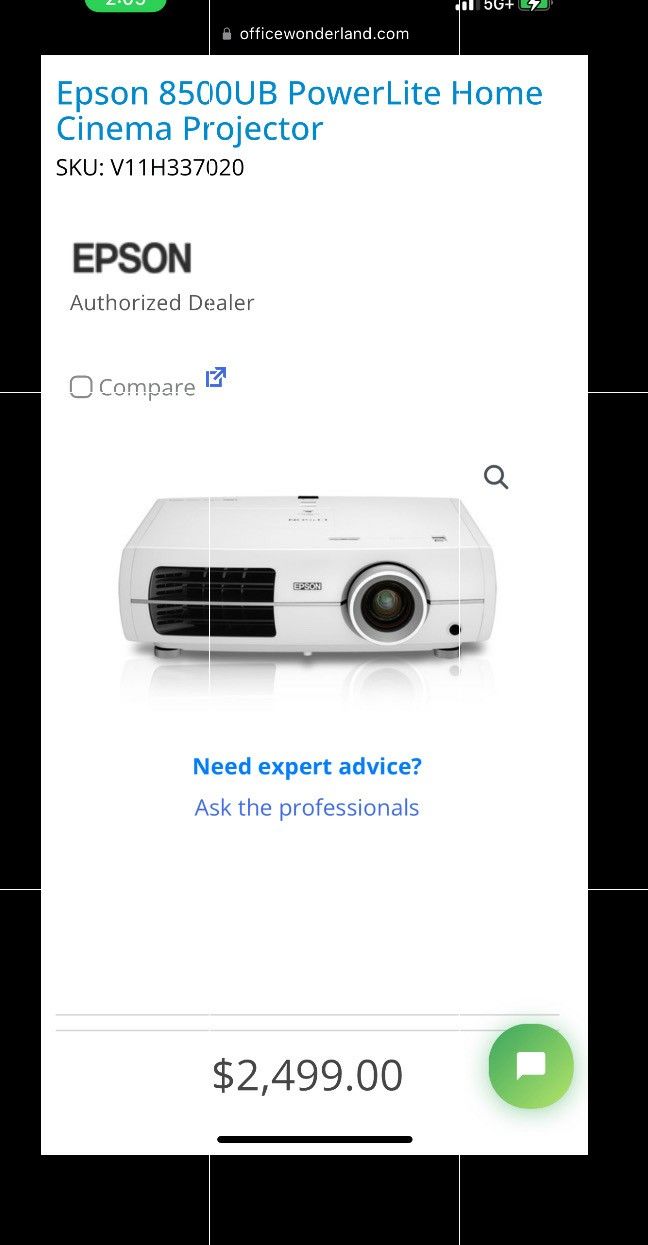 Epson 8500UB Powerlite Home Cinema Projector