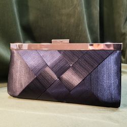 Perry White Textured Satin Clutch
