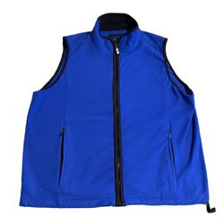 Vintage Ebtek Eddie Bauer Vest Men Medium Blue 90s Fleece Outdoors Polartec
