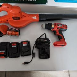 Black and decker 20v drill and leaf blower