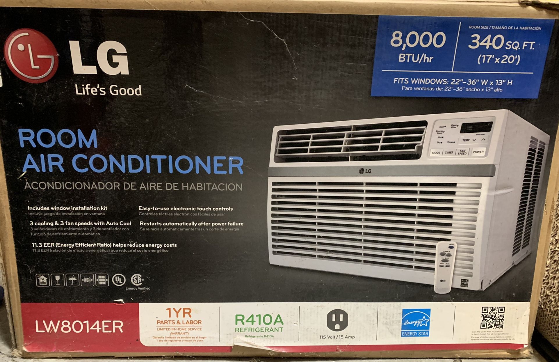 Air Conditioner 8000 BTU LG LW8014ER