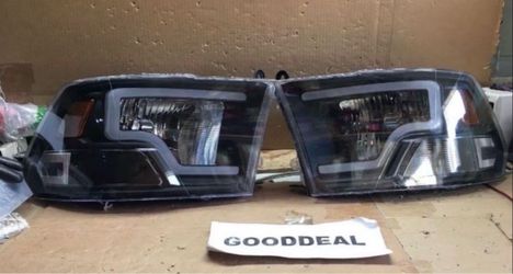 #OH61 Fit 09-18 Dodge Ram 1500/2500/3500 Black Amber LED DRL Headlight
