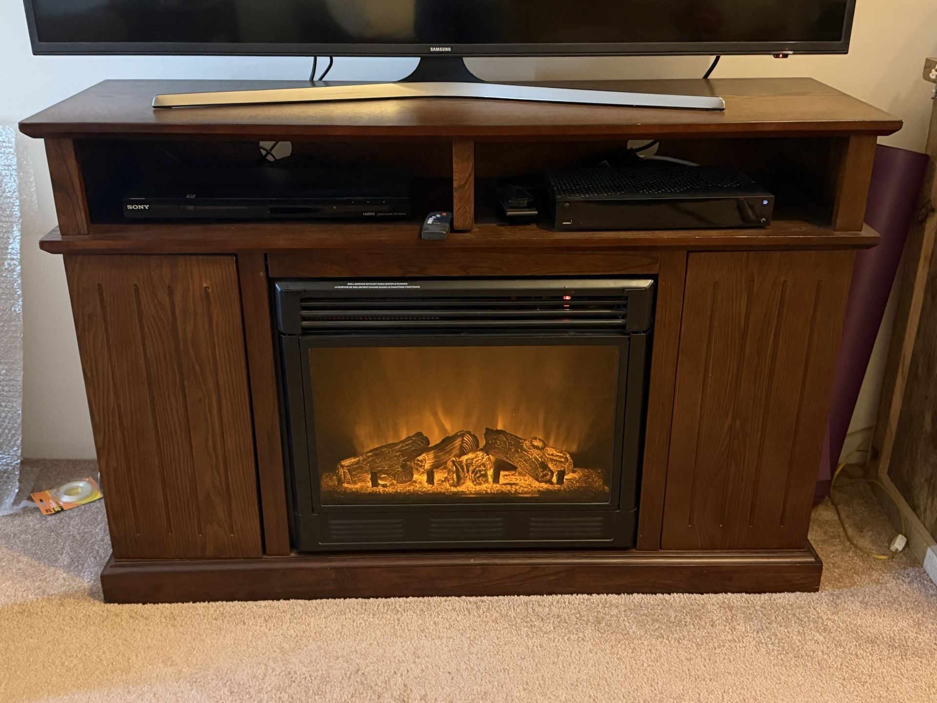 FREE Electric Fireplace Entertainment Set