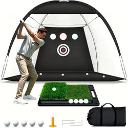 10x7FT Practice Net with Mat – for Chipping, Swing & Driving Practice