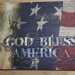 God bless america canvas