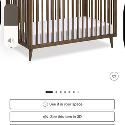 Beautiful Mid Century Modern 3-in-1 Crib