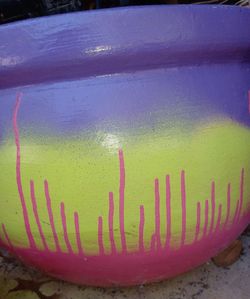 Painted Clay Flower Pot
