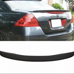 Fits 06-07 Honda Accord 4Dr OE Factory Style Trunk Spoiler Unpainted Black ABS