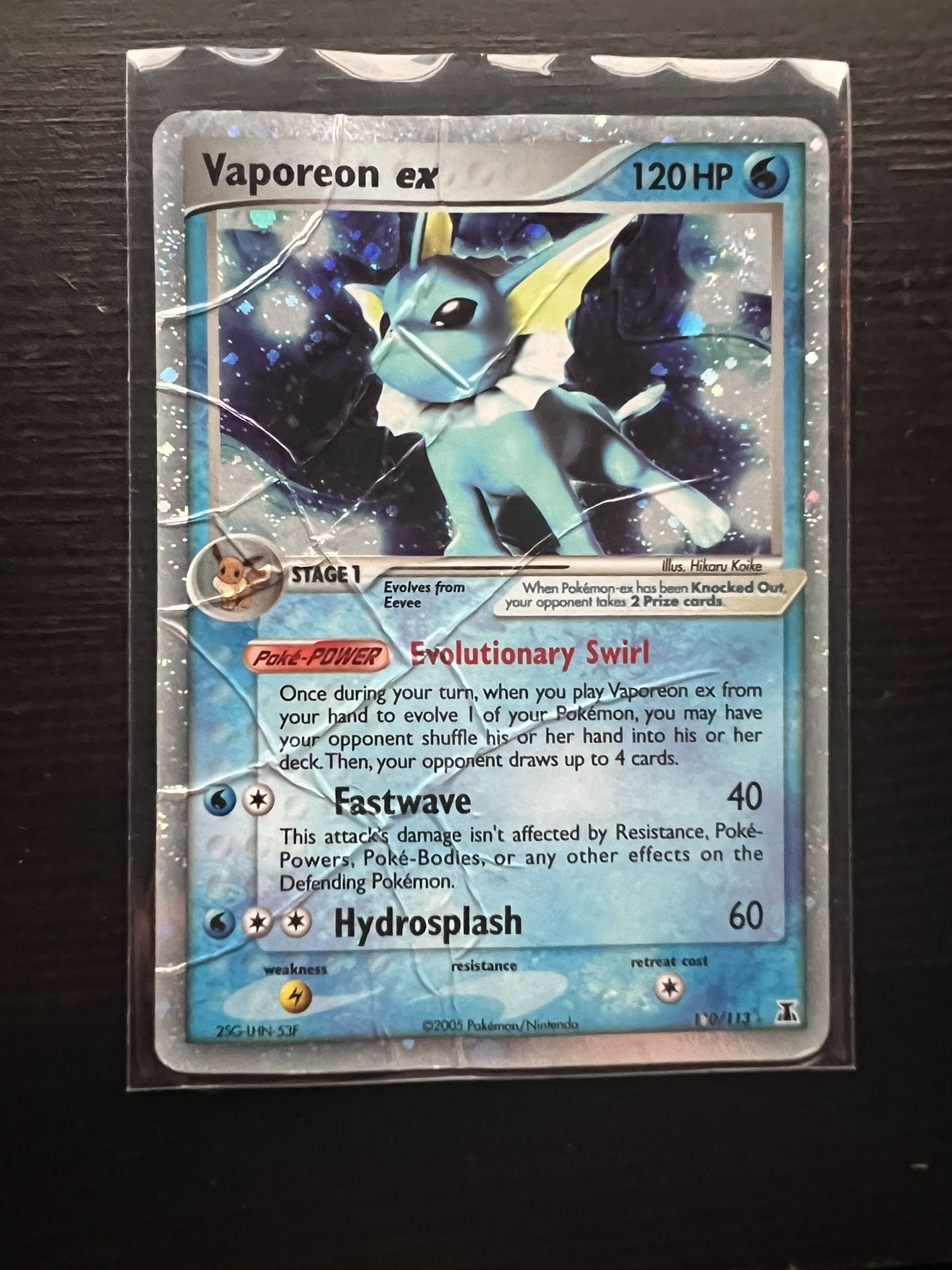 Vaporeon Ex (Damaged) Pokemon Card
