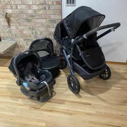 Uppababy Vista Double Stroller with Car Seat and Bassinet Black 