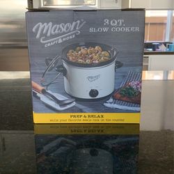 Mason 3qt Slow Cooker Brand New, Still In Box