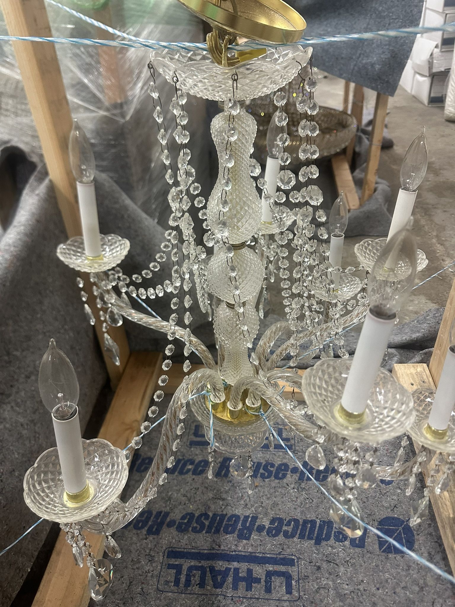 6 arm Crystal Chandelier