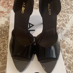 Aldo women’s Gwendassi High heel sandal - Stiletto heel Dark Brown Size 7.5