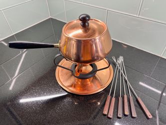 Vintage copper fondue set